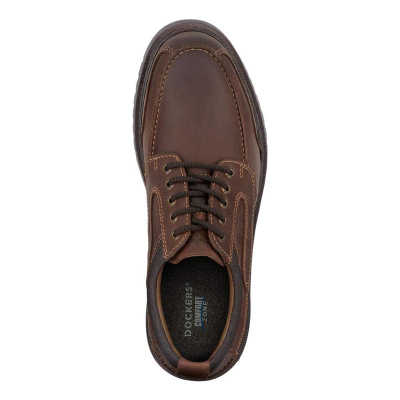 DOCKERS Mens Overton Leather Rugged Casual Oxford Shoe with Stain Defender - Wide Widths Available Red/Brown - Image 2
